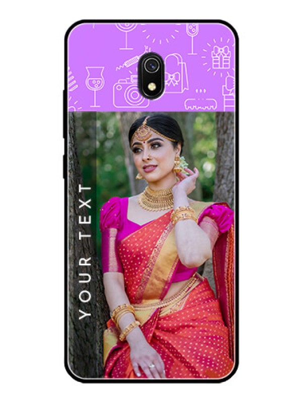Custom Redmi 8A Custom Glass Mobile Case  - Birthday Icons Design