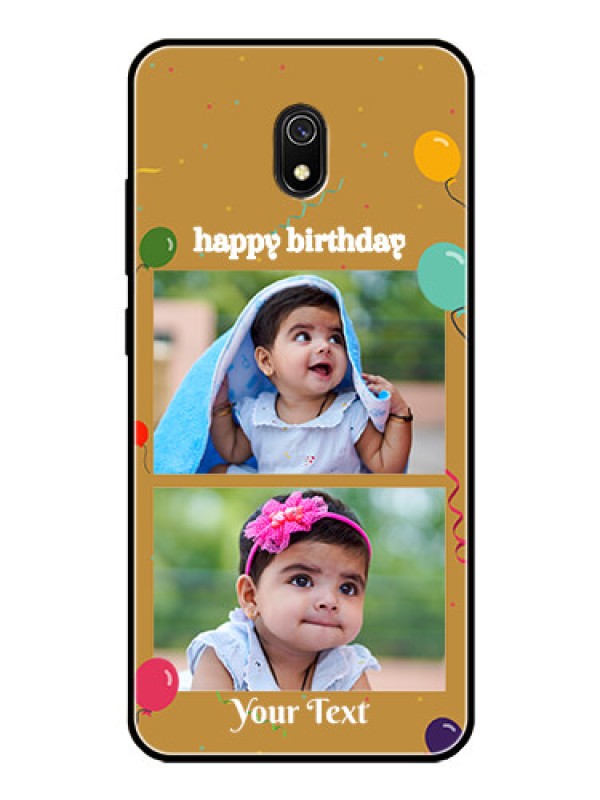 Custom Redmi 8A Personalized Glass Phone Case  - Image Holder with Birthday Celebrations Design