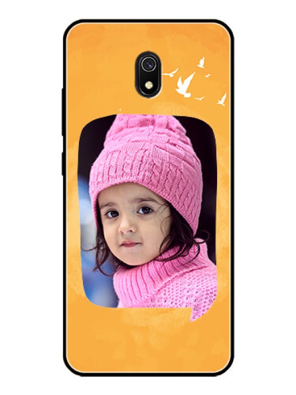 Custom Redmi 8A Personalized Glass Phone Case  - Water Color Design with Bird Icons