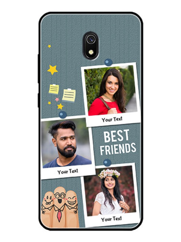 Custom Redmi 8A Personalized Glass Phone Case  - Sticky Frames and Friendship Design