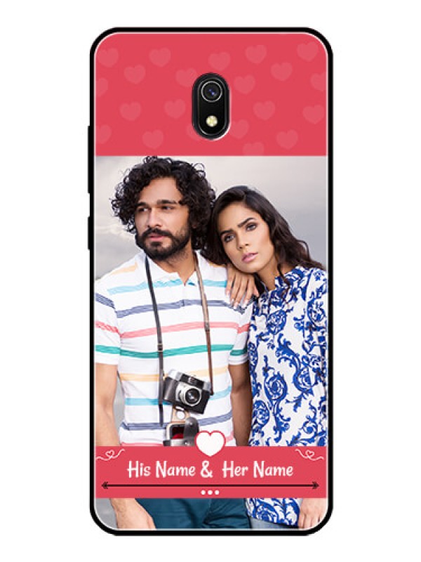 Custom Redmi 8A Photo Printing on Glass Case  - Simple Love Design