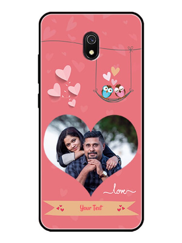 Custom Redmi 8A Personalized Glass Phone Case  - Peach Color Love Design 
