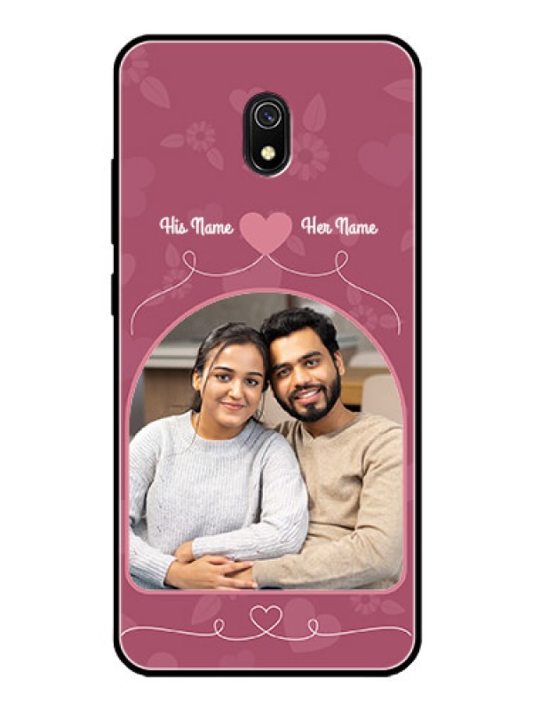 Custom Redmi 8A Photo Printing on Glass Case  - Love Floral Design