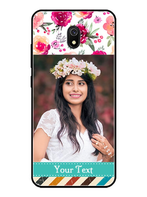 Custom Redmi 8A Custom Glass Phone Case  - Watercolor Floral Design