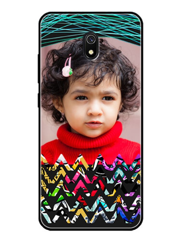 Custom Redmi 8A Personalized Glass Phone Case  - Neon Abstract Design
