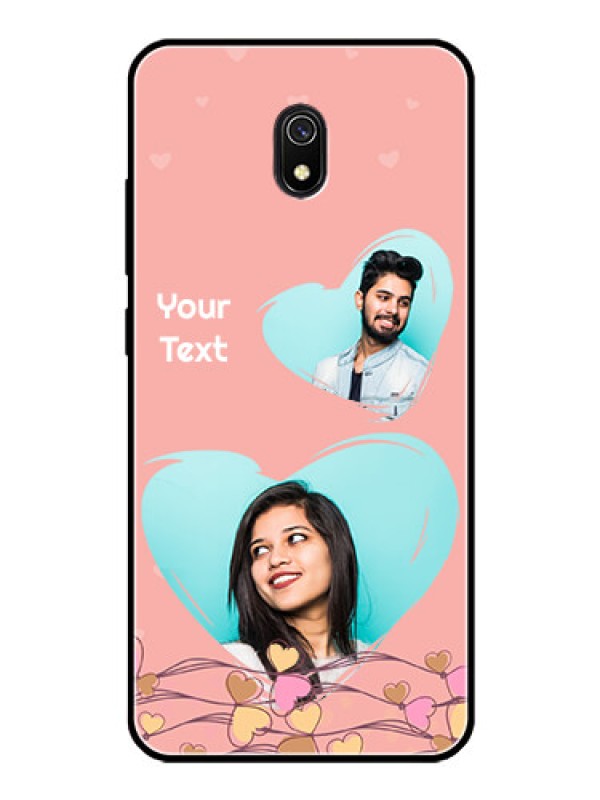 Custom Redmi 8A Custom Glass Mobile Case  - Love Doodle Design