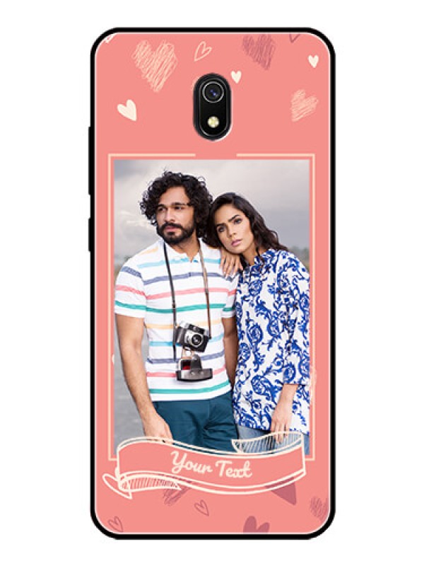 Custom Redmi 8A Custom Glass Phone Case  - Love doodle art Design