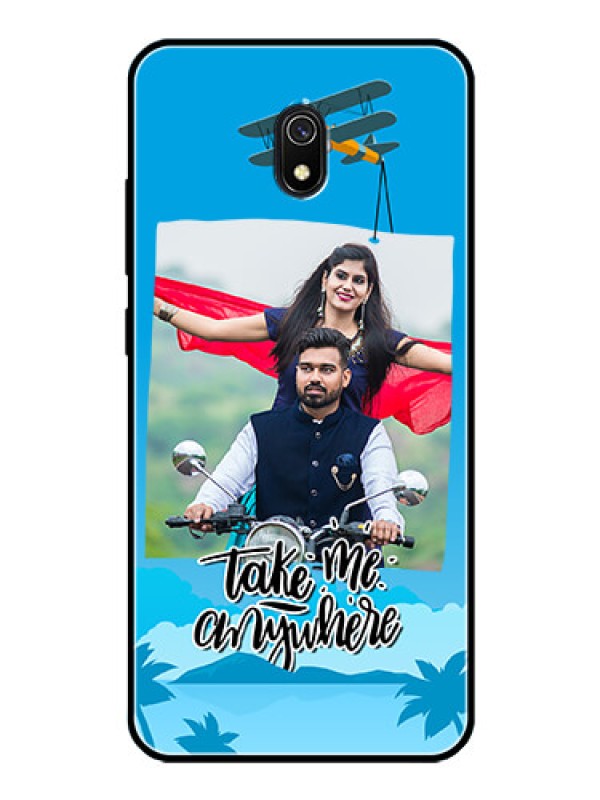 Custom Redmi 8A Custom Glass Mobile Case  - Traveller Design 