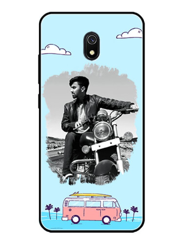 Custom Redmi 8A Photo Printing on Glass Case  - Travel & Adventure Design
