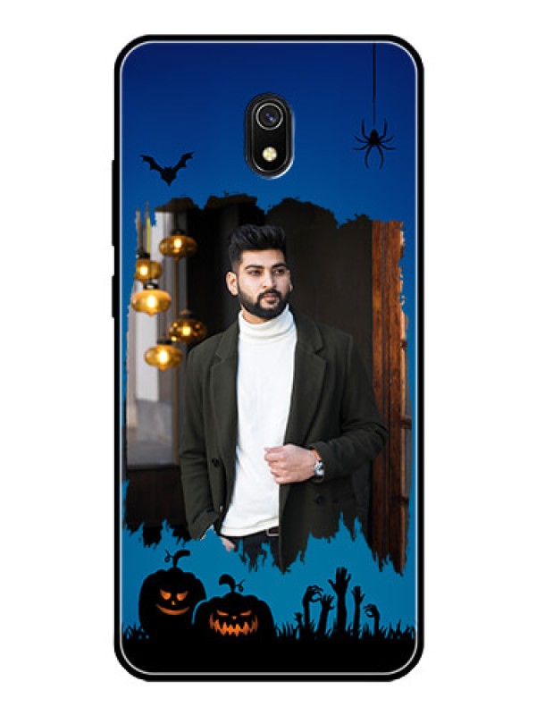 Custom Redmi 8A Photo Printing on Glass Case  - with pro Halloween design 