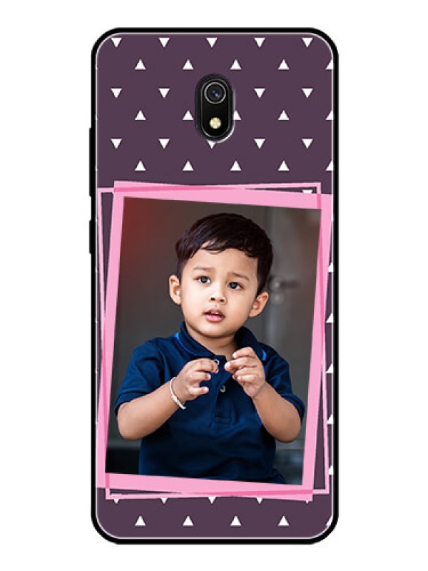 Custom Redmi 8A Custom Glass Mobile Case  - Triangle Pattern Dotted Design
