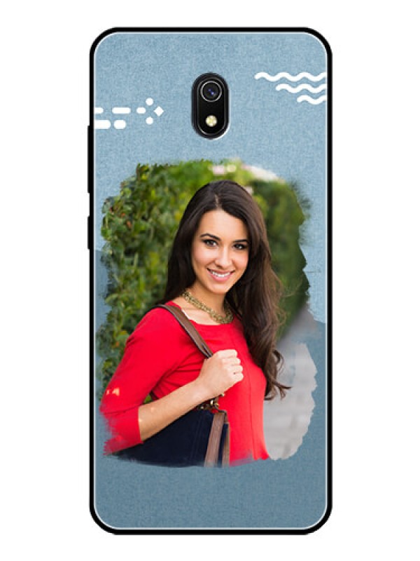 Custom Redmi 8A Custom Glass Mobile Case  - Grunge Line Art Design