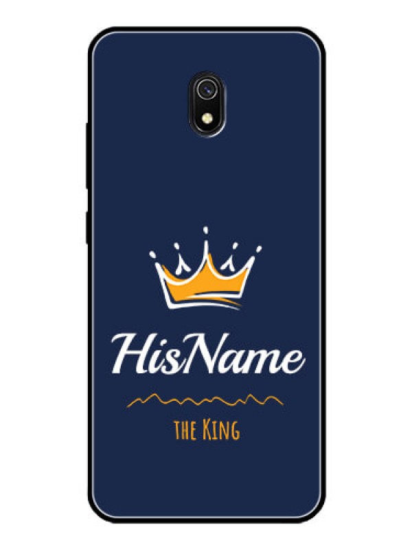 Custom Redmi 8A Glass Phone Case King with Name