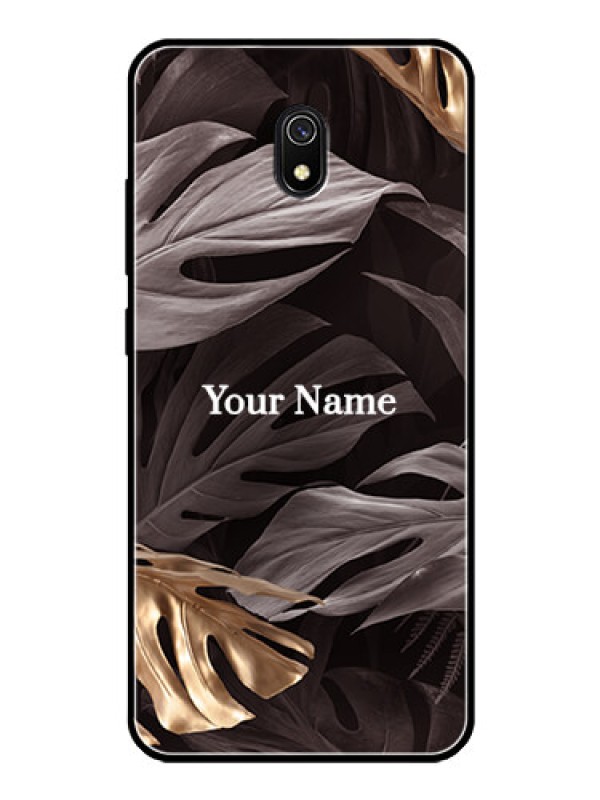Custom Xiaomi Redmi 8A Personalised Glass Phone Case - Wild Leaves digital paint Design