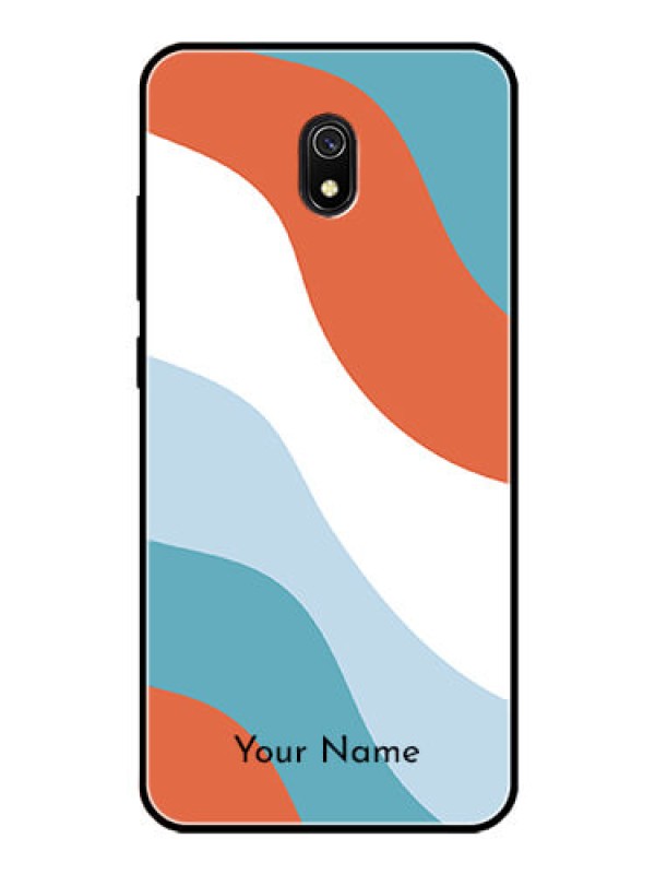 Custom Xiaomi Redmi 8A Custom Glass Mobile Case - coloured Waves Design