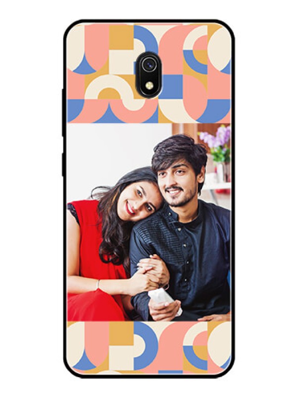 Custom Xiaomi Redmi 8A Photo Printing on Glass Case - Semi-circle Maze Pattern Design