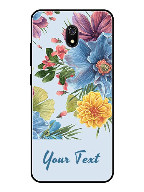 Custom Xiaomi Redmi 8A Custom Glass Mobile Case - Stunning Watercolored Flowers Painting Design