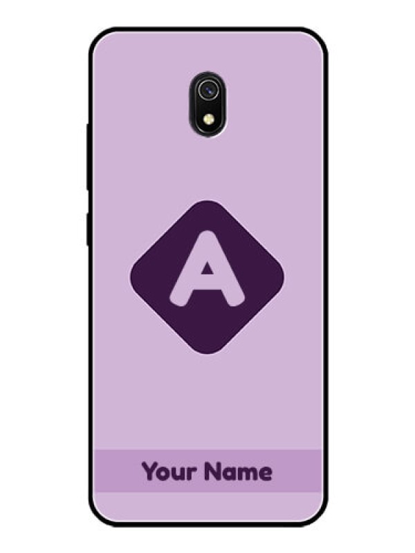 Custom Xiaomi Redmi 8A Custom Glass Mobile Case - Custom Letter in curved badge Design