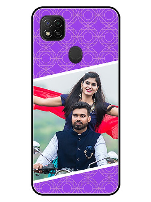Custom Redmi 9 Activ Custom Glass Phone Case  - Violet Pattern Design