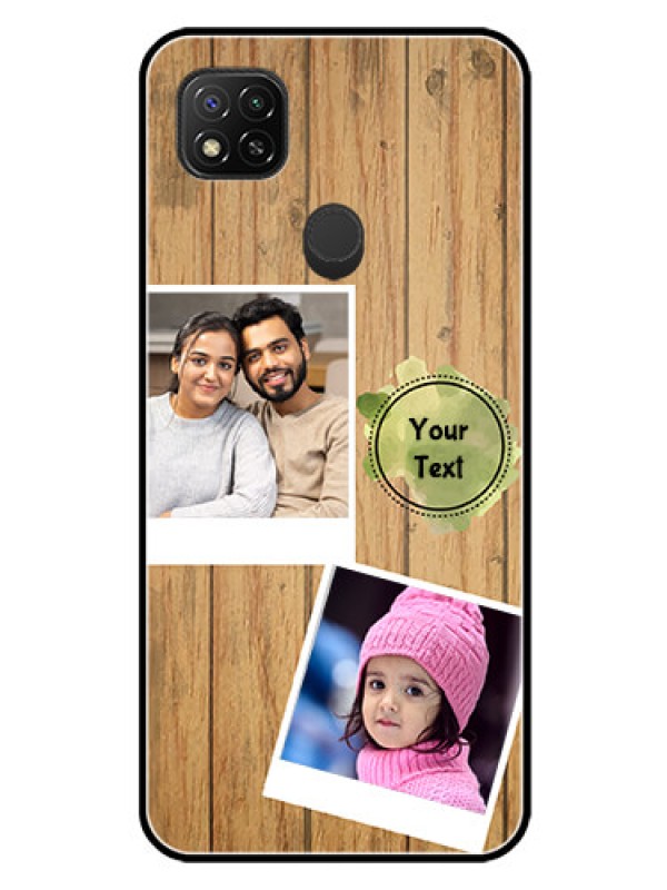 Custom Redmi 9 Activ Custom Glass Phone Case  - Wooden Texture Design