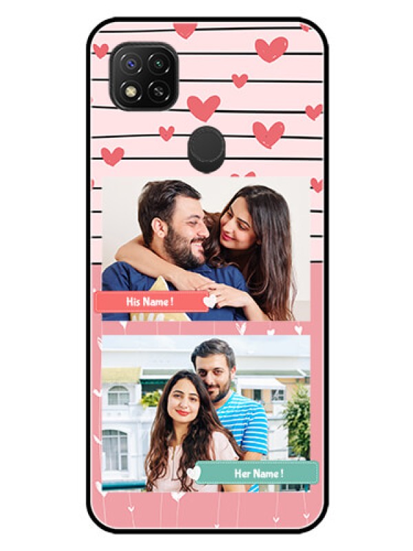 Custom Redmi 9 Activ Custom Glass Mobile Case  - Photo with Heart Design