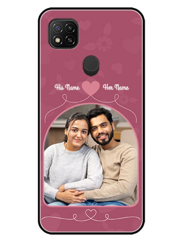 Custom Redmi 9 Activ Photo Printing on Glass Case  - Love Floral Design