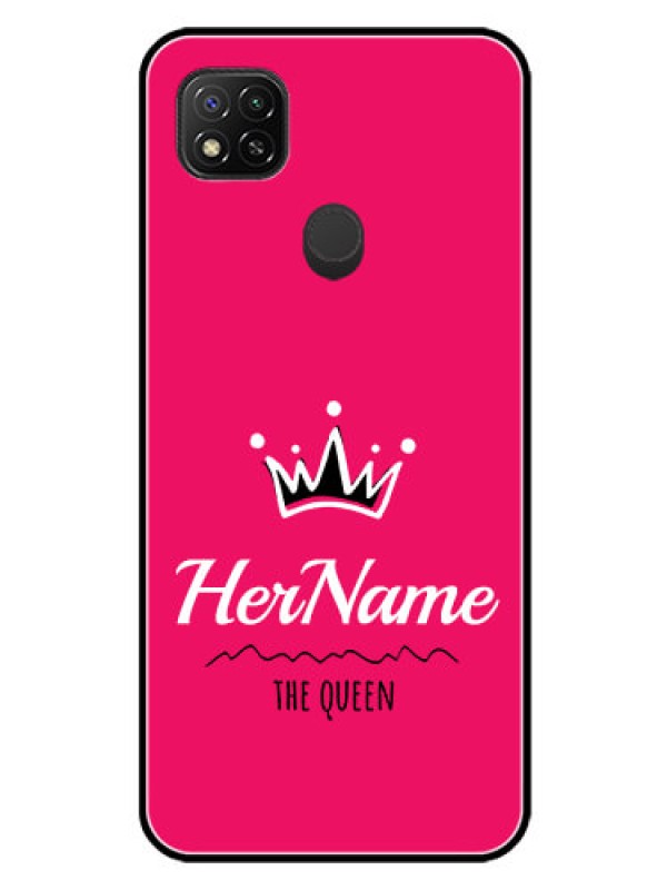 Custom Redmi 9 Activ Glass Phone Case Queen with Name