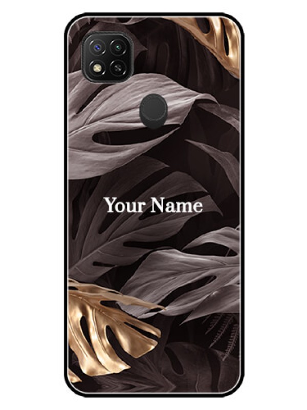 Custom Xiaomi Redmi 9 Activ Personalised Glass Phone Case - Wild Leaves digital paint Design