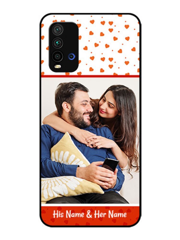 Custom Redmi 9 Power Custom Glass Phone Case  - Orange Love Symbol Design