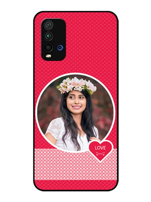 Custom Redmi 9 Power Personalised Glass Phone Case  - Pink Pattern Design