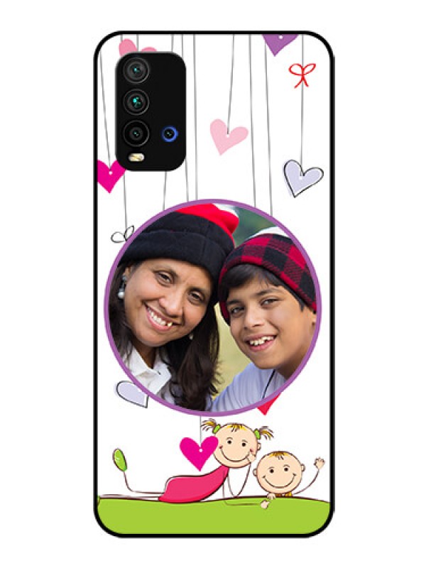 Custom Redmi 9 Power Photo Printing on Glass Case  - Cute Kids Phone Case Design