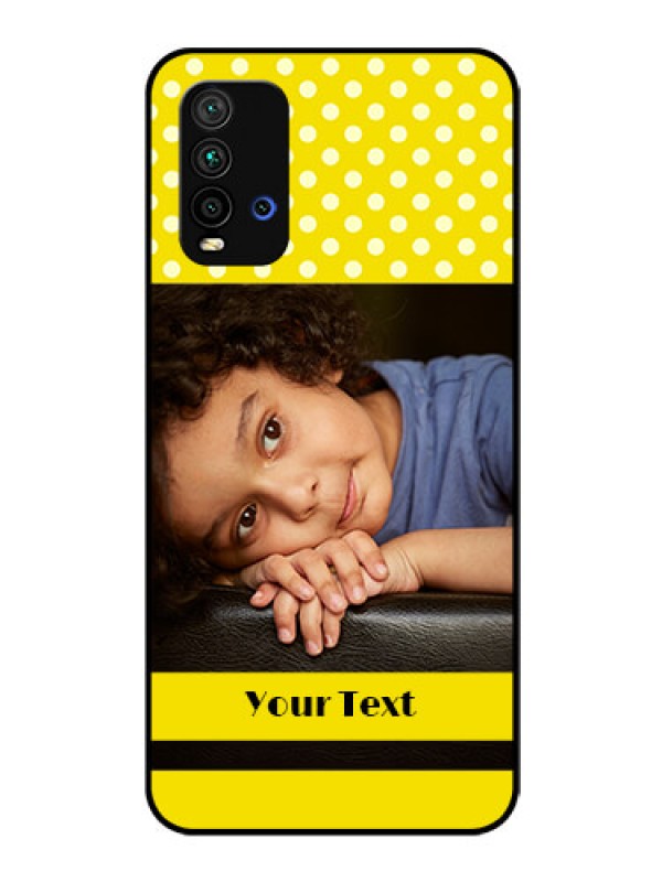 Custom Redmi 9 Power Custom Glass Phone Case  - Bright Yellow Case Design