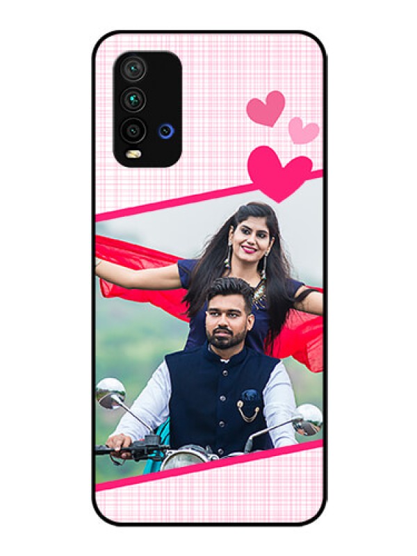 Custom Redmi 9 Power Custom Glass Phone Case  - Love Shape Heart Design