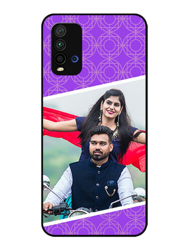 Custom Redmi 9 Power Custom Glass Phone Case  - Violet Pattern Design