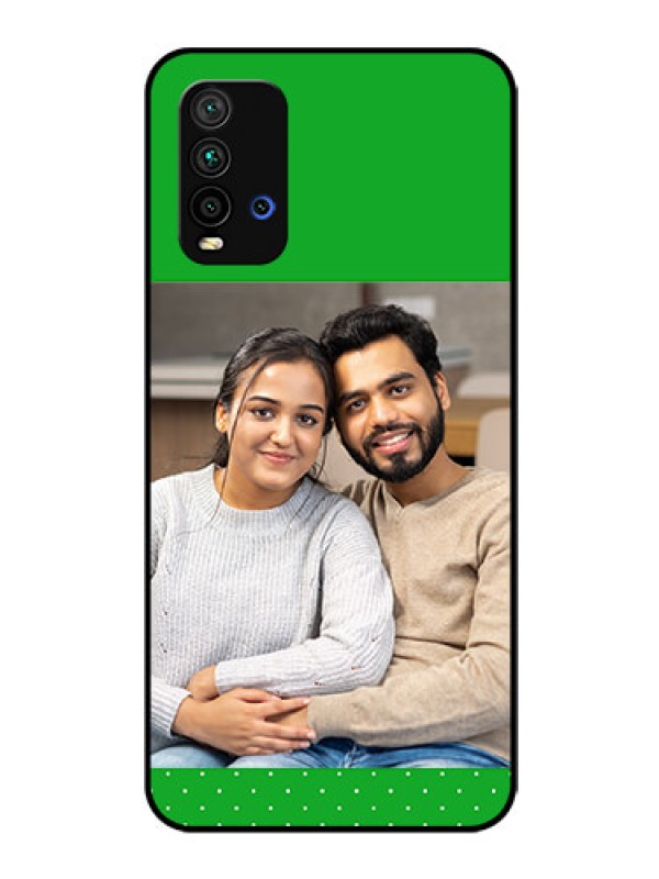 Custom Redmi 9 Power Personalized Glass Phone Case  - Green Pattern Design