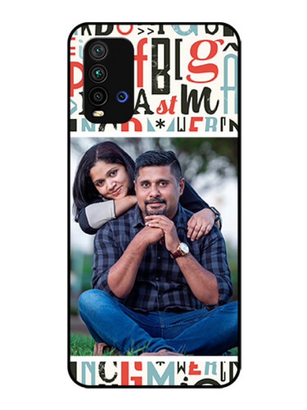 Custom Redmi 9 Power Personalized Glass Phone Case  - Alphabet Design