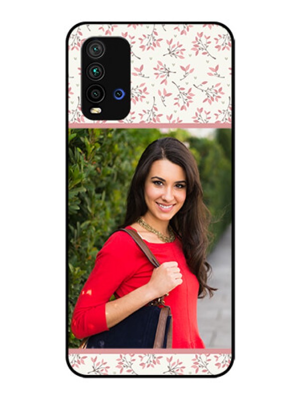 Custom Redmi 9 Power Custom Glass Phone Case  - Premium Floral Design