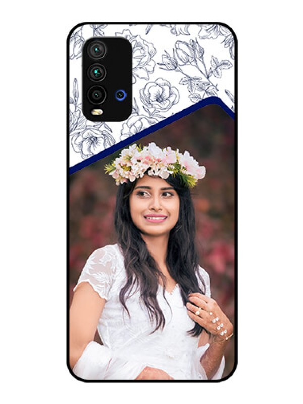 Custom Redmi 9 Power Personalized Glass Phone Case  - Premium Floral Design