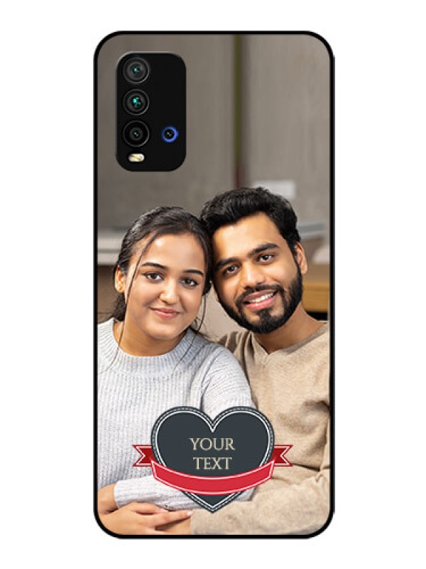 Custom Redmi 9 Power Custom Glass Phone Case  - Just Married Couple Design
