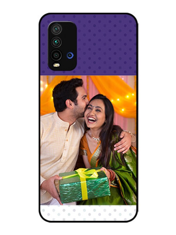 Custom Redmi 9 Power Personalized Glass Phone Case  - Violet Pattern Design