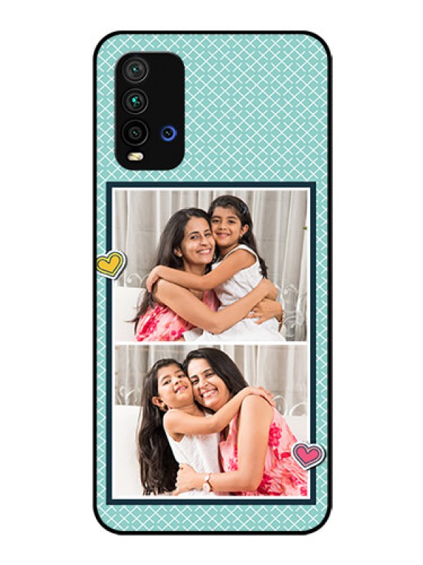 Custom Redmi 9 Power Custom Glass Phone Case  - 2 Image Holder with Pattern Design