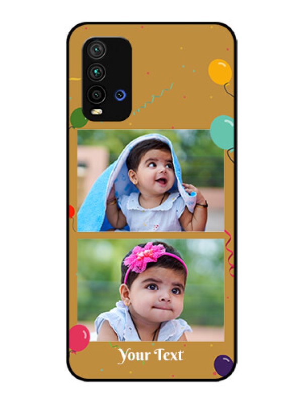 Custom Redmi 9 Power Personalized Glass Phone Case  - Image Holder with Birthday Celebrations Design