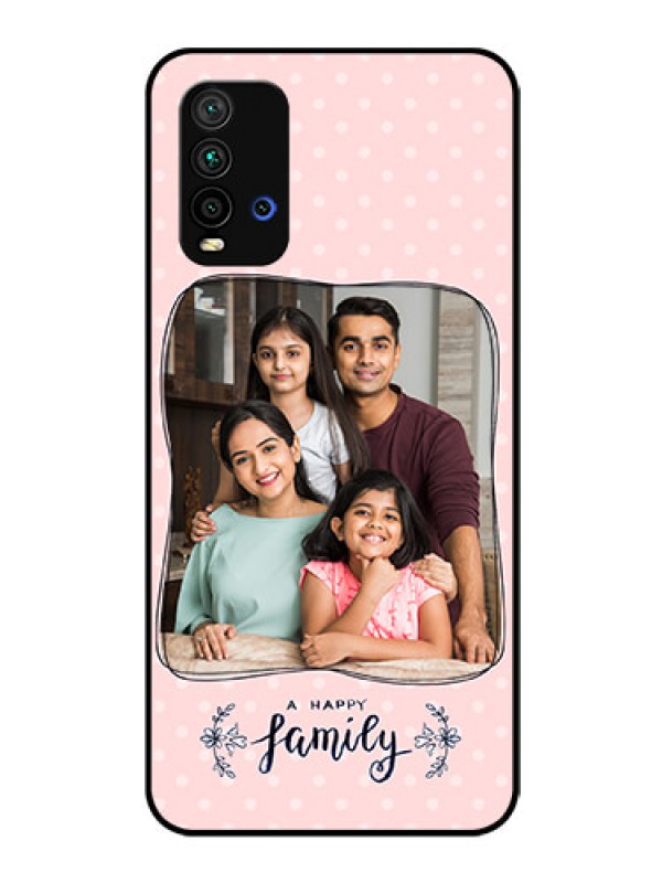 Custom Redmi 9 Power Custom Glass Phone Case  - Family with Dots Design