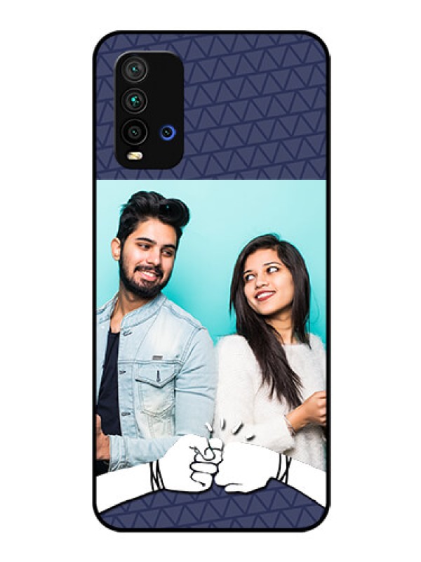 Custom Redmi 9 Power Photo Printing on Glass Case  - with Best Friends Design  