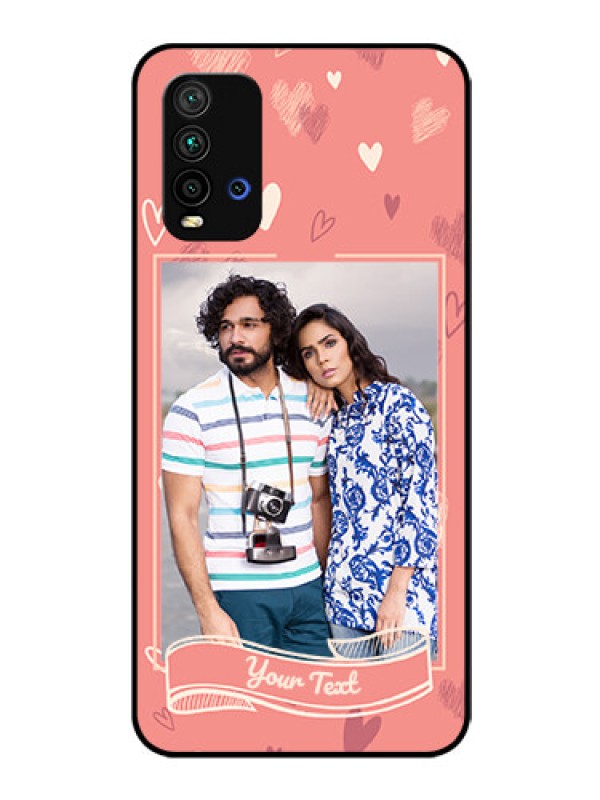 Custom Redmi 9 Power Custom Glass Phone Case  - Love doodle art Design