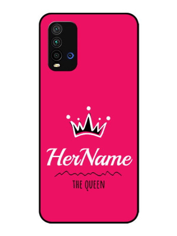 Custom Redmi 9 Power Glass Phone Case Queen with Name