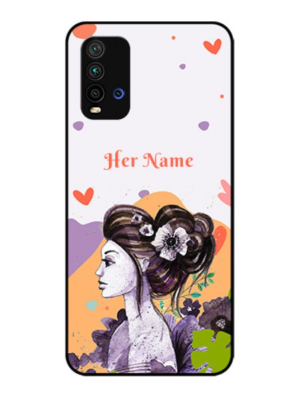 Custom Xiaomi Redmi 9 Power Personalized Glass Phone Case - Woman And Nature Design