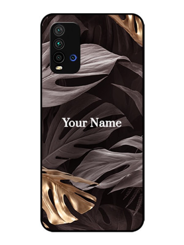 Custom Xiaomi Redmi 9 Power Personalised Glass Phone Case - Wild Leaves digital paint Design