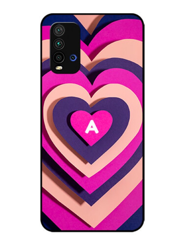 Custom Xiaomi Redmi 9 Power Custom Glass Mobile Case - Cute Heart Pattern Design