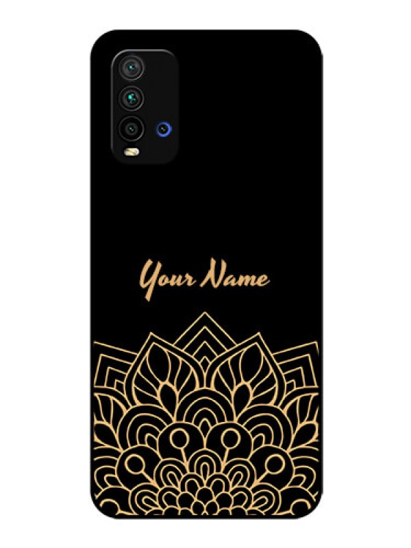 Custom Xiaomi Redmi 9 Power Custom Glass Phone Case - Golden mandala Design